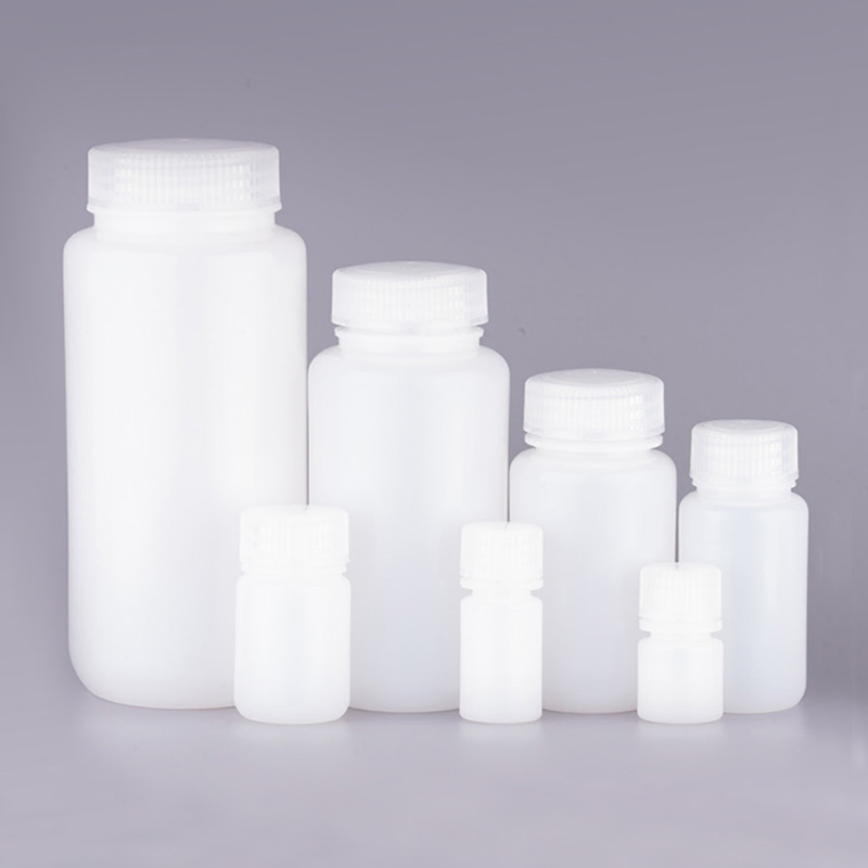 圆形试剂瓶,500ml,HDPE本白,广口,灭菌