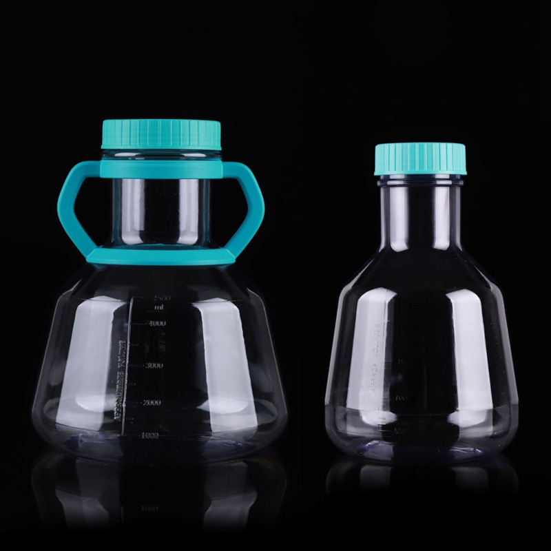 细胞培养高效摇瓶,5000ml,透气盖,PC,带挡板,灭菌